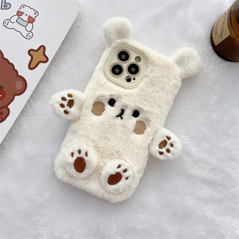 Korean 3D Cartoon Bear Fluffy  - Apple Iphone 16 review and price