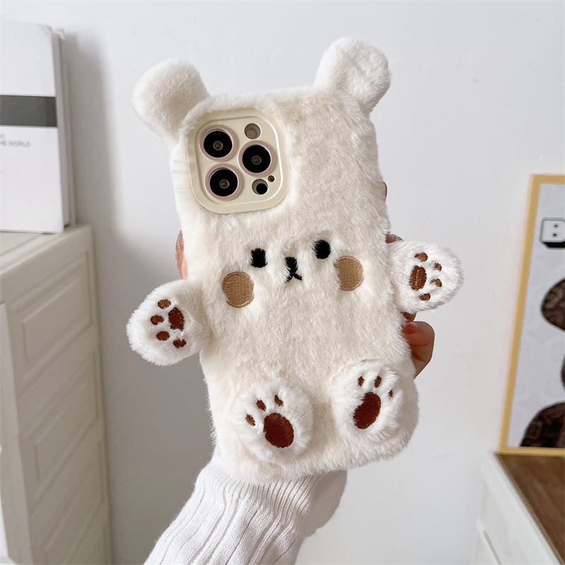 Korean 3D Cartoon Bear Fluffy  - Apple Iphone 16 review and price