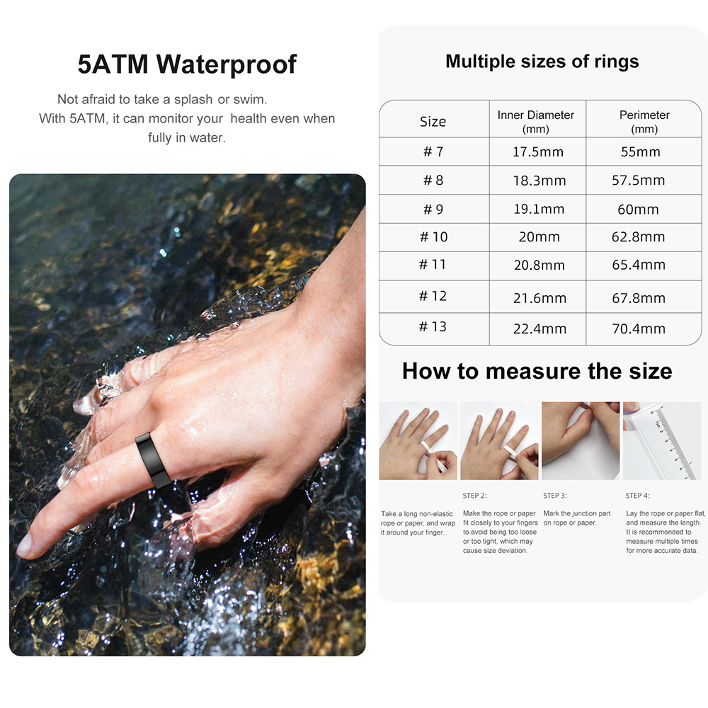 R09 Stainless Steel Smart Ring - Temperature Ring Skin review and price