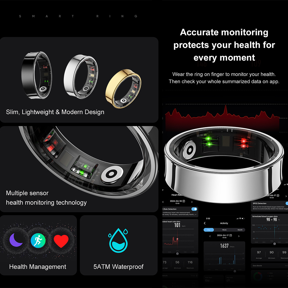 R09 Stainless Steel Smart Ring - Temperature Ring Skin review and price